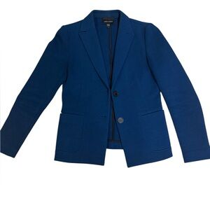 Judith & Charles Blue Cotton-Blend Tailored Blazer